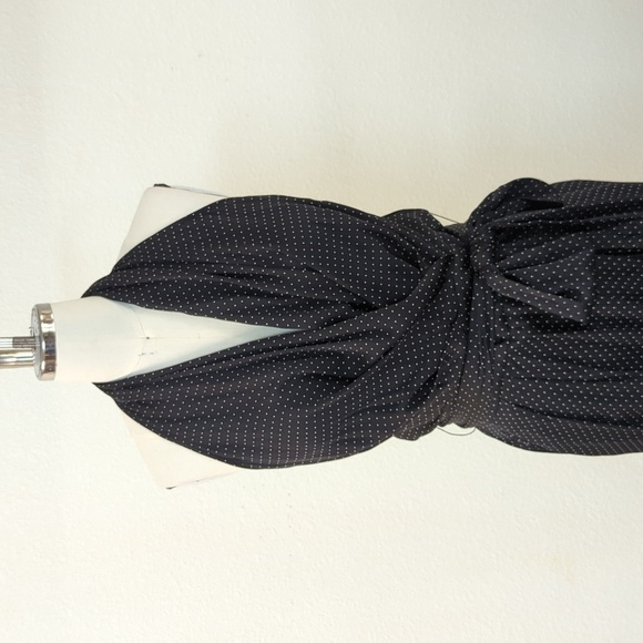 Diane von Furstenberg Polka Dot Halter Straight Leg Silk Jumpsuit Black White 4 - Picture 4 of 11